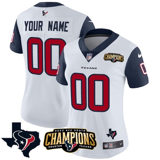 Houston Texans 2023 AFC South Champions Patch Vapor Custom Jersey - All Stitched