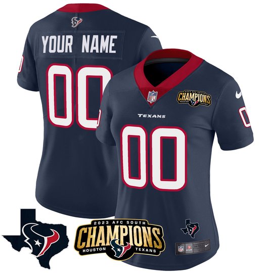 Houston Texans 2023 AFC South Champions Patch Vapor Custom Jersey - All Stitched