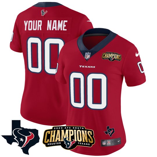Houston Texans 2023 AFC South Champions Patch Vapor Custom Jersey - All Stitched