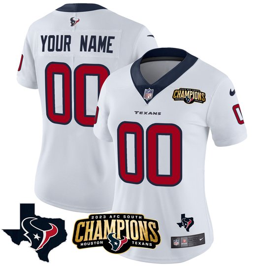Houston Texans 2023 AFC South Champions Patch Vapor Custom Jersey - All Stitched