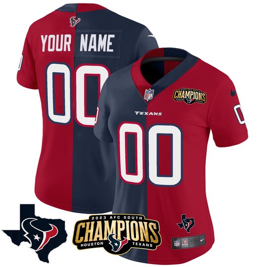 Houston Texans 2023 AFC South Champions Patch Vapor Custom Jersey - All Stitched