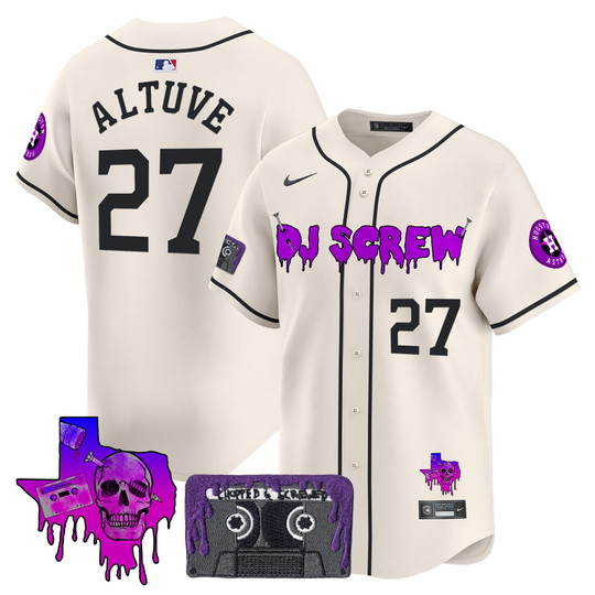 Men's Houston Astros DJ Screw Patch Vapor Premier Limited Jersey V2 - All Stitched