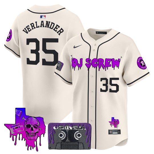 Men's Houston Astros DJ Screw Patch Vapor Premier Limited Jersey V2 - All Stitched