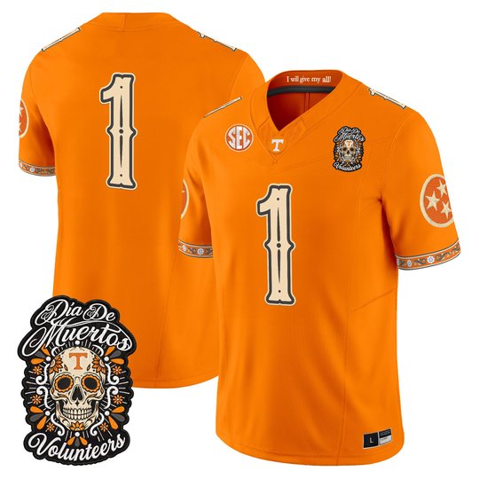 Men's Tennessee Volunteers Día de los Muertos Vapor Limited Jersey - All Stitched