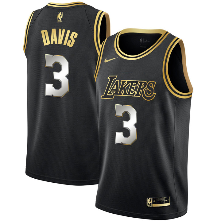 Men's Lakers Black Limited & Black Gold Jersey - All Stitched