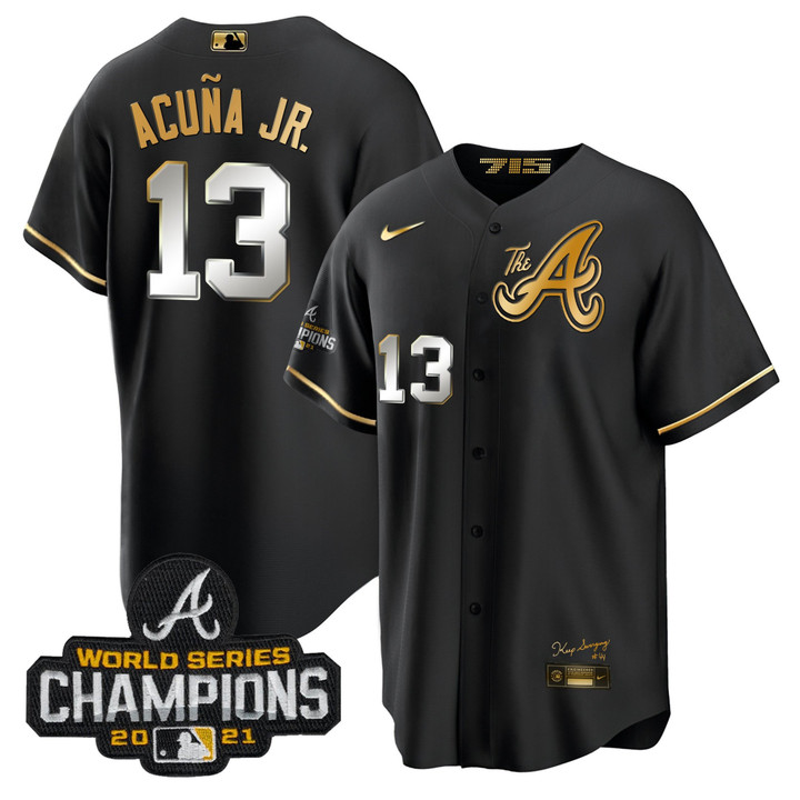 Men's Atlanta Braves Champions City Connect Gold Cool Base Jersey - All Stitched