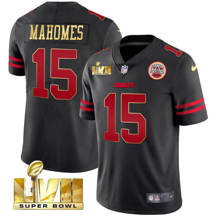Men's Chiefs Super Bowl LVII Gold Trim Vapor Jersey - All Stitched