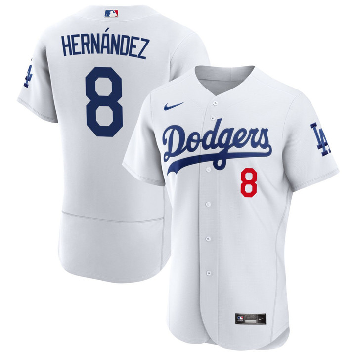 Kike Hernandez #8 Los Angeles Dodgers White Jersey - All Stitched