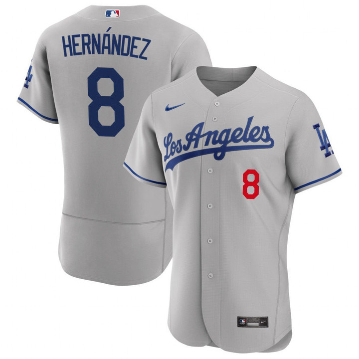 Kike Hernandez Los Angeles Dodgers Gray Jersey - All Stitched
