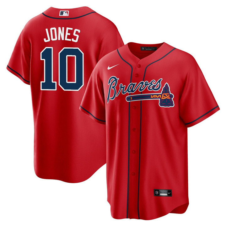 Chipper Jones Atlanta Braves Red Jersey - All Stitched
