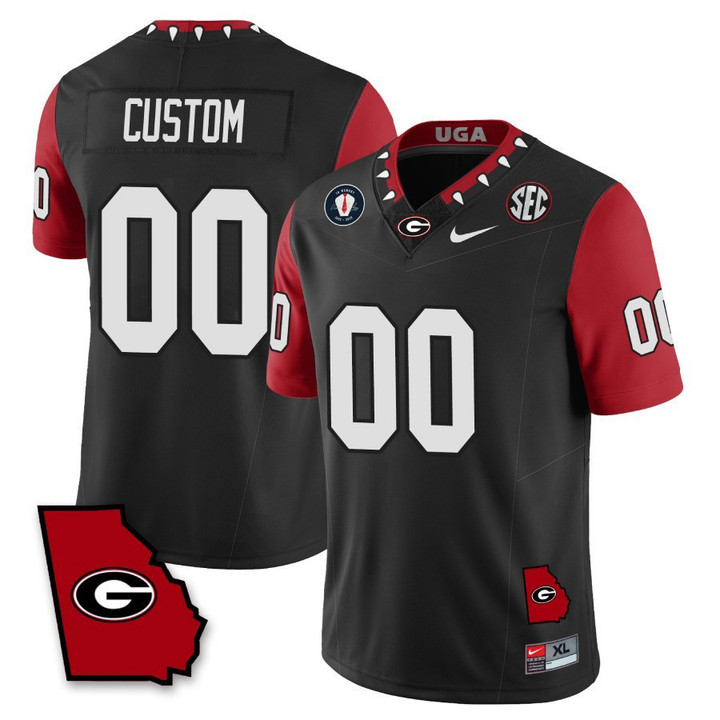 Men's Georgia Bulldogs 2023 Color Sleeves Custom Jersey - All Stitched