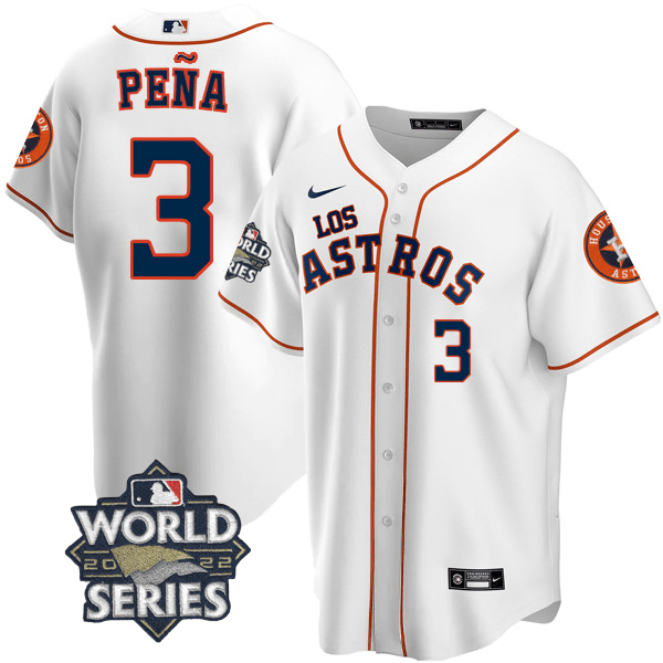 Men's Houston Astros - “Los Astros” Hispanic Heritage World Series Patch Jersey – All Stitched