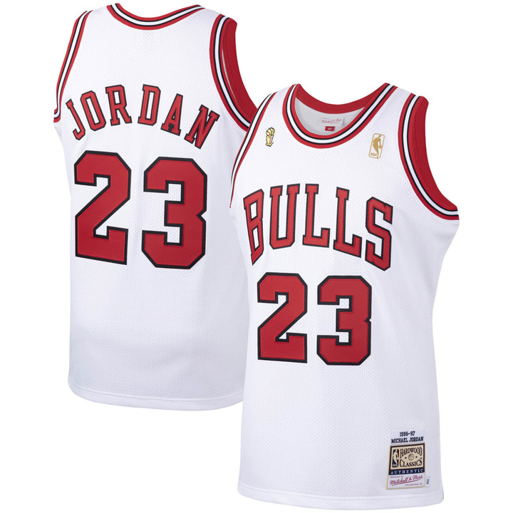 Michael Jordan Chicago Bulls 1995-96 Finals NBA White Jersey - All Stitched