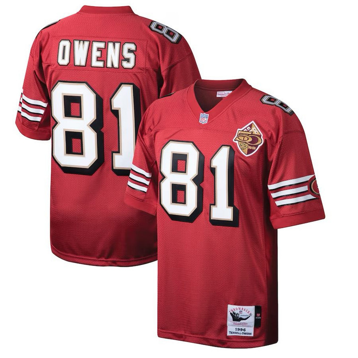 Terrell Owens San Francisco 49ers Red Jersey - All Stitched