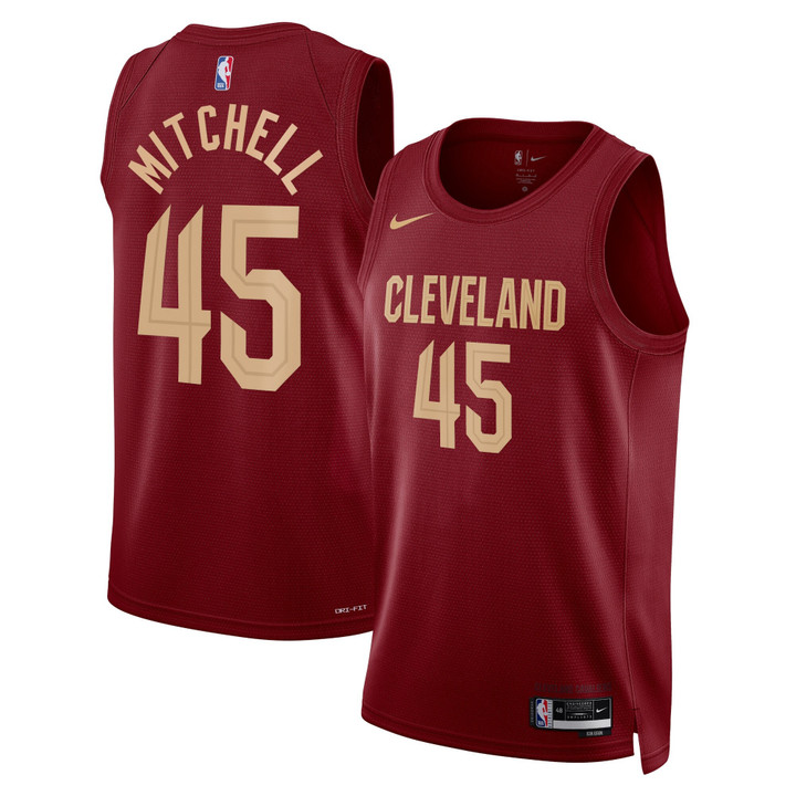 Donovan Mitchell Cleveland Cavaliers Maroon Jersey - All Stitched