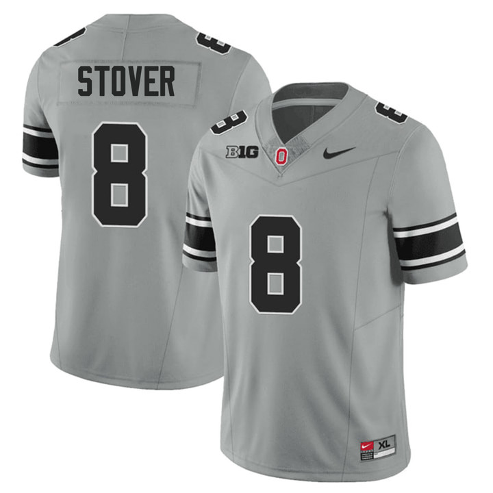 Cade Stover Ohio State Buckeyes Gray Black Jersey - All Stitched