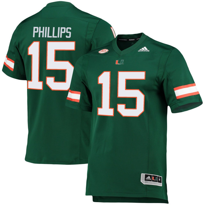 Jaelan Phillips Miami Hurricanes Green Jersey - All Stitched