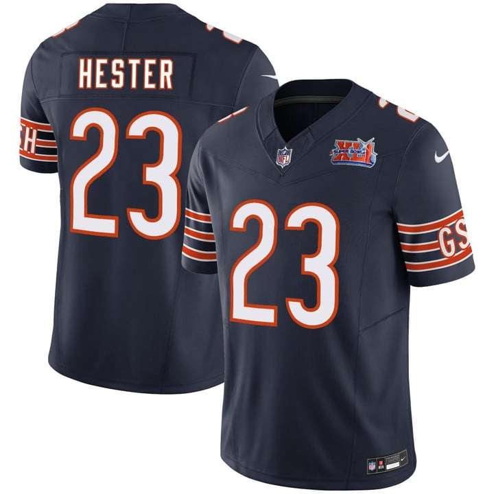 Devin Hester Chicago Bears GSH Navy Super Bowl Patch Jersey - All Stitched