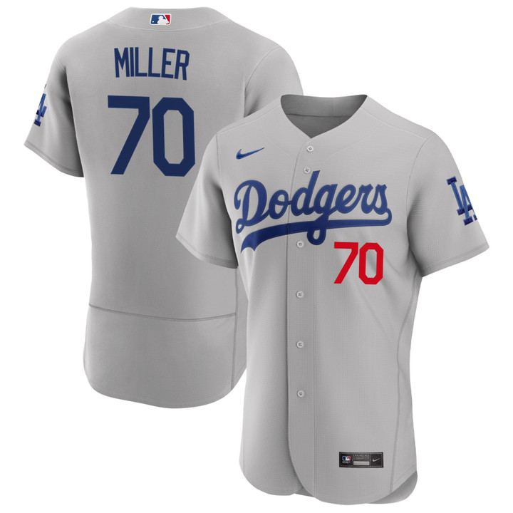 Bobby Miller Los Angeles Dodgers Gray Jersey - All Stitched