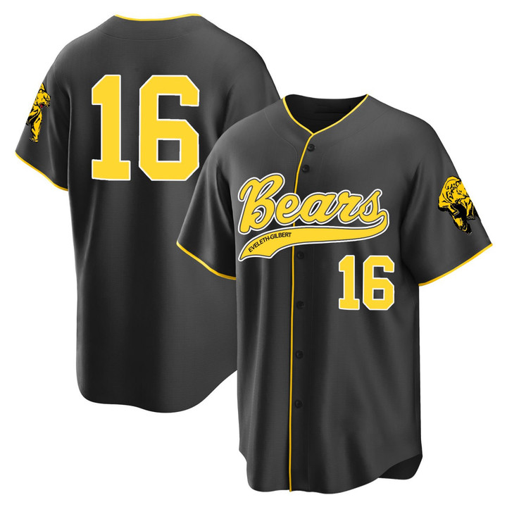 Eveleth-Gilbert Golden Bears High School Home Baseball Black Jersey - All Stitched