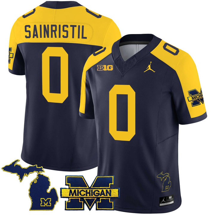 Mike Sainristil #0 Detroit Lions Michigan Alternate Jersey - All Stitched