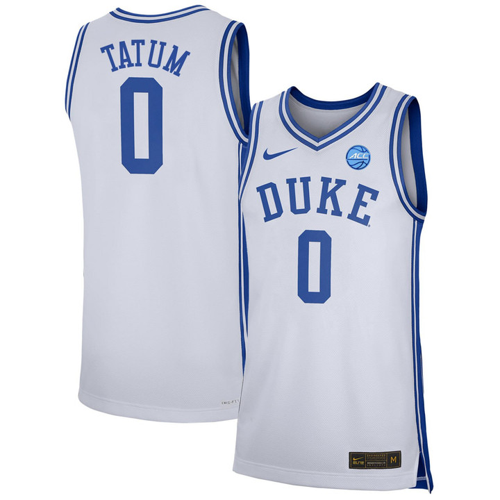 Tatum Duke #0 White Basketball Jersey - All-stitched