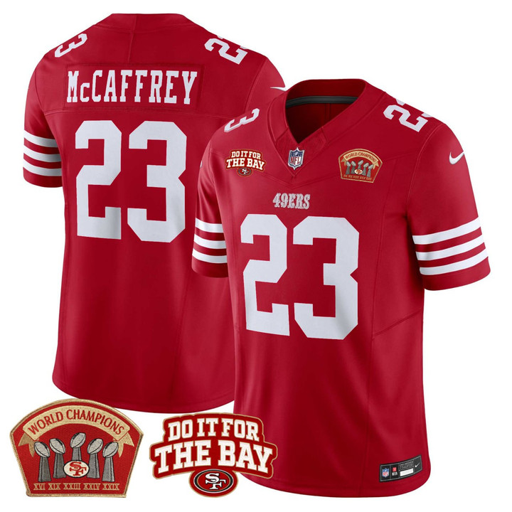 Men's 49ers 5x World Champions & "Do It For The Bay" Patch Limited Jersey - All Stitched
