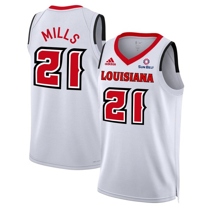 Mills #21 Louisiana Basketball White Jersey - All Stitched