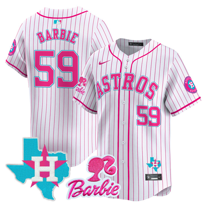 Men's Unisex Astros Barbie Patch Vapor Premier Limited Jersey - All Stitched