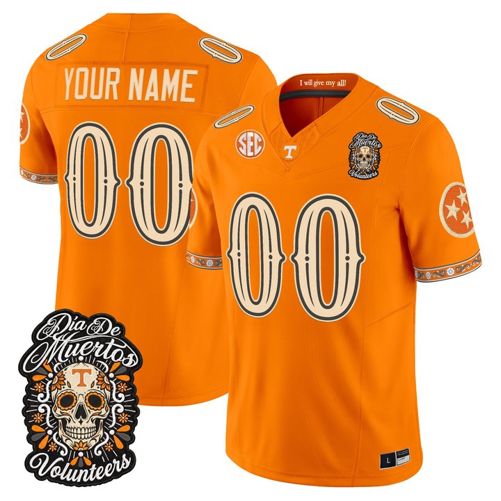 Tennessee Volunteers Día de los Muertos Vapor Limited Custom Jersey - All Stitched