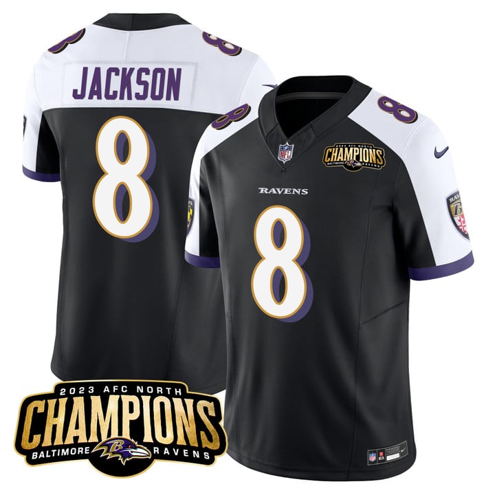 Men's Ravens 2023 AFC North Champions Patch Vapor Limited Jersey - All Stitched
