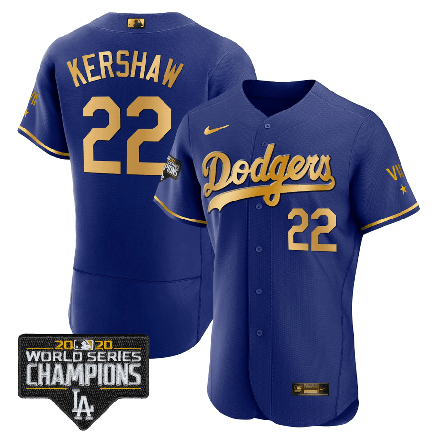 MEN'S DODGERS WORLD SERIES 2020 GOLD JERSEY - ALL STITCHED