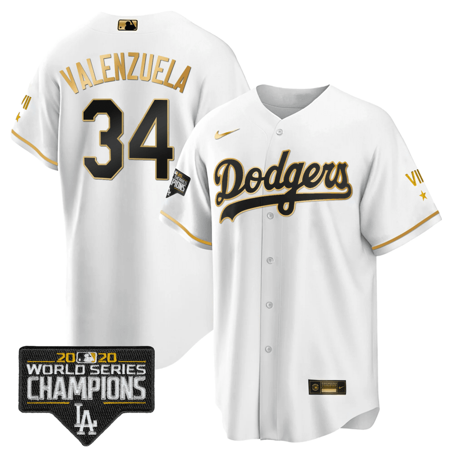 MEN'S DODGERS WORLD SERIES 2020 GOLD JERSEY - ALL STITCHED