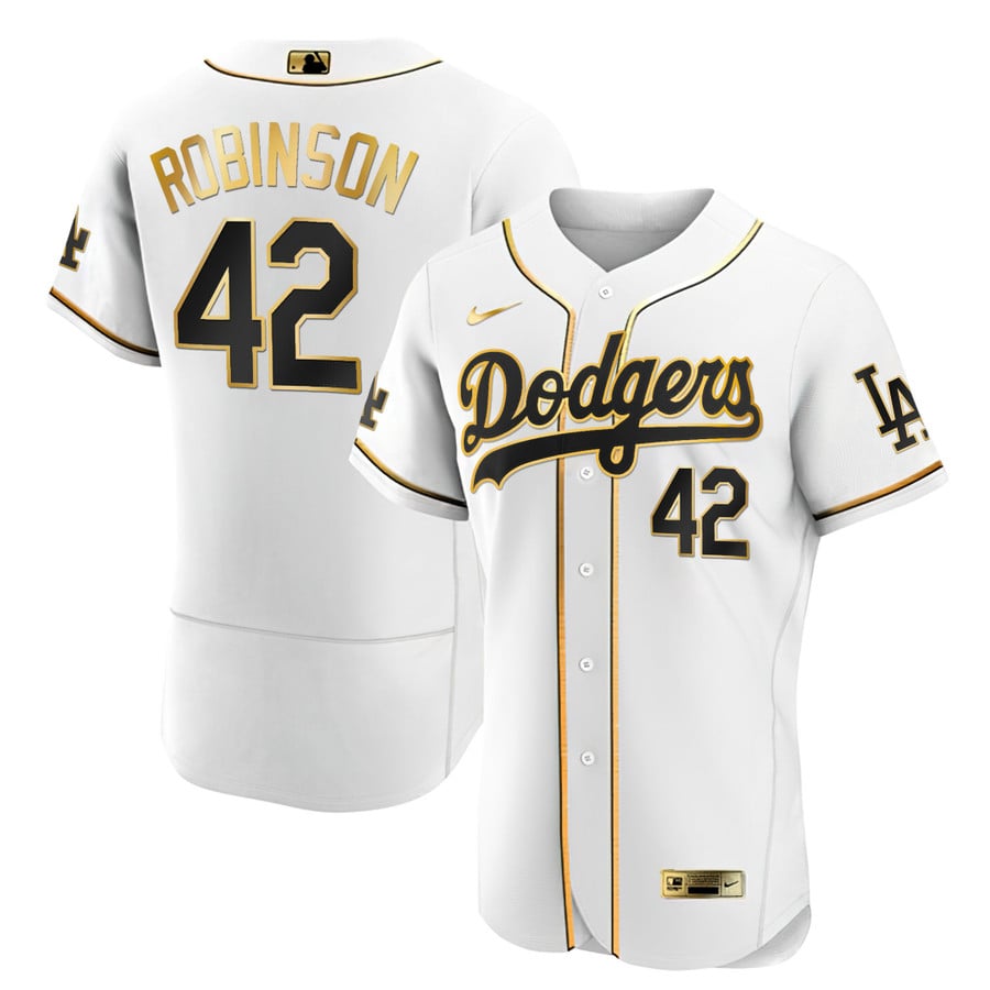 white and gold dodgers jersey