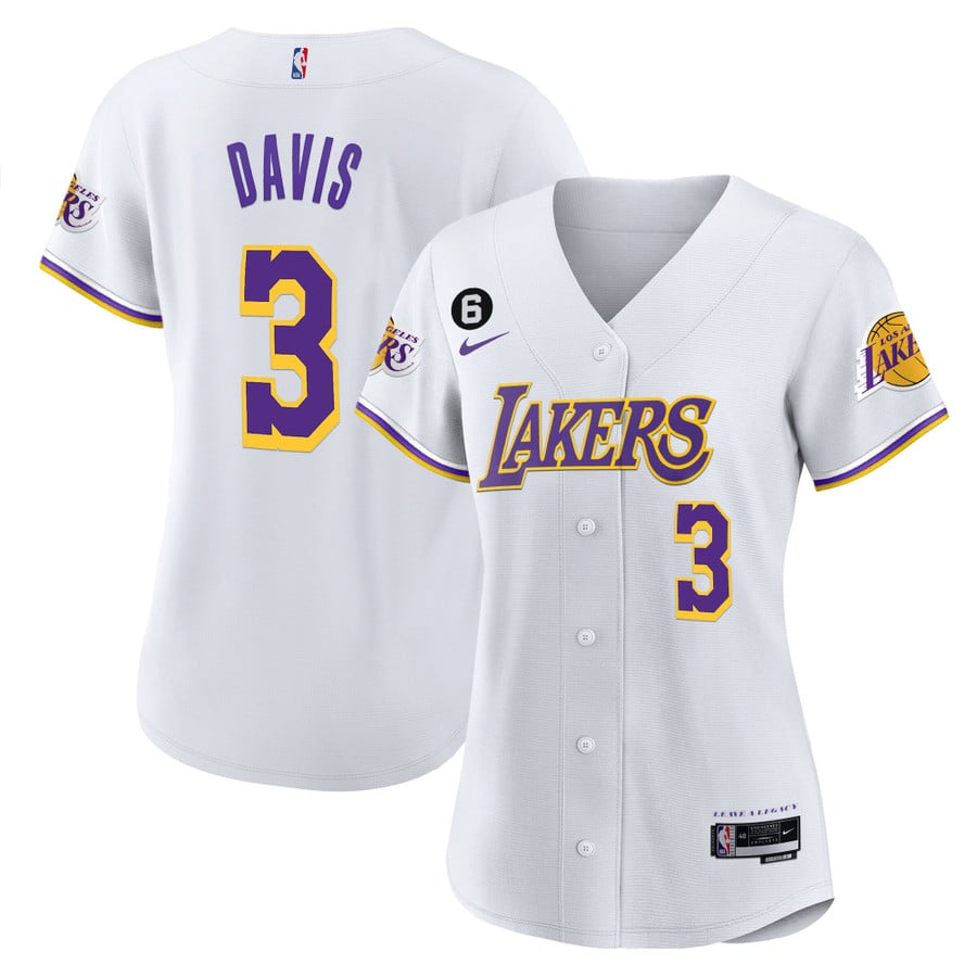 Women's Los Angeles Lakers Baseball Jersey - All Stitched - Vgear
