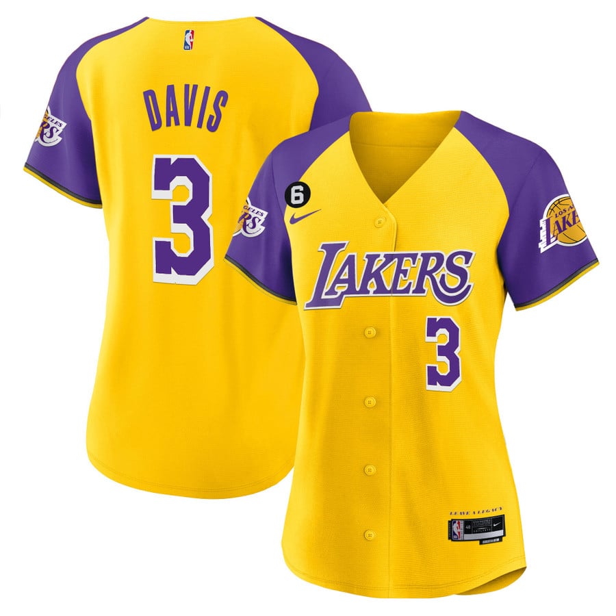 Women's Los Angeles Lakers Alternate Baseball Jersey - All Stitched - Vgear