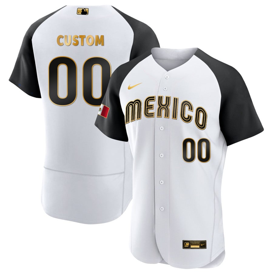 Mexico 2023 Gold Baseball Custom Jersey - All Stitched