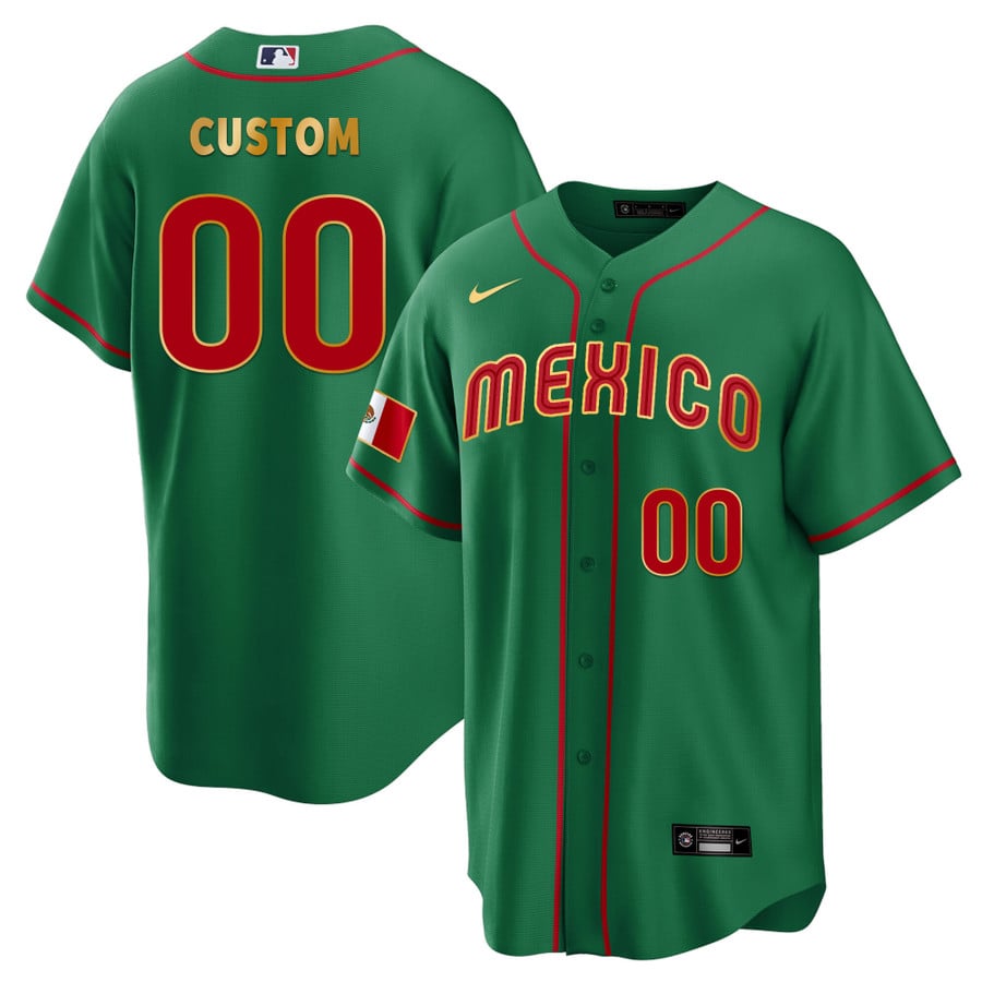 Mexico 2023 Gold Baseball Custom Jersey - All Stitched - Vgear