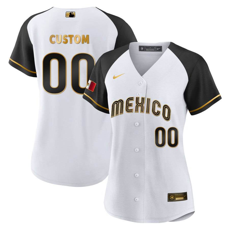 Mexico 2023 Gold Baseball Custom Jersey - All Stitched - Vgear