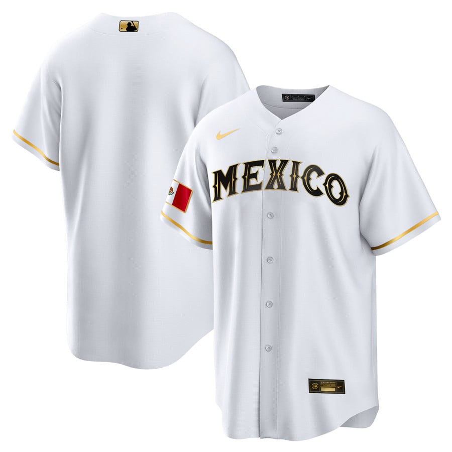 Men's Mexico 2023 Gold Cool Base Special Jersey - All Stitched - Vgear