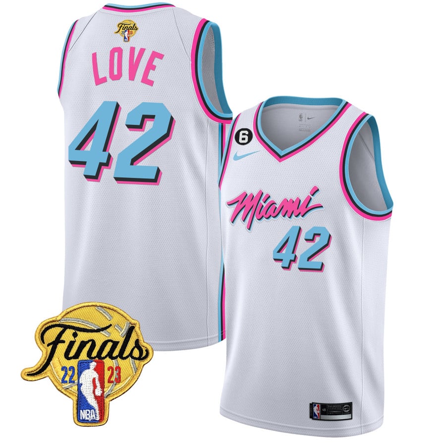 Men's Miami Heat 2023 Finals Patch Collection Jersey V4 - All Stitched