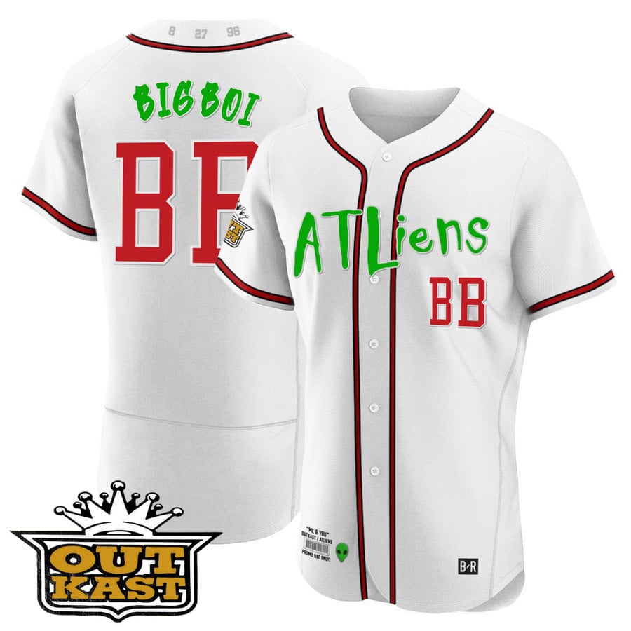 Atlanta Braves Atliens 2023 City Connect Bright Green Cool Base Jersey
