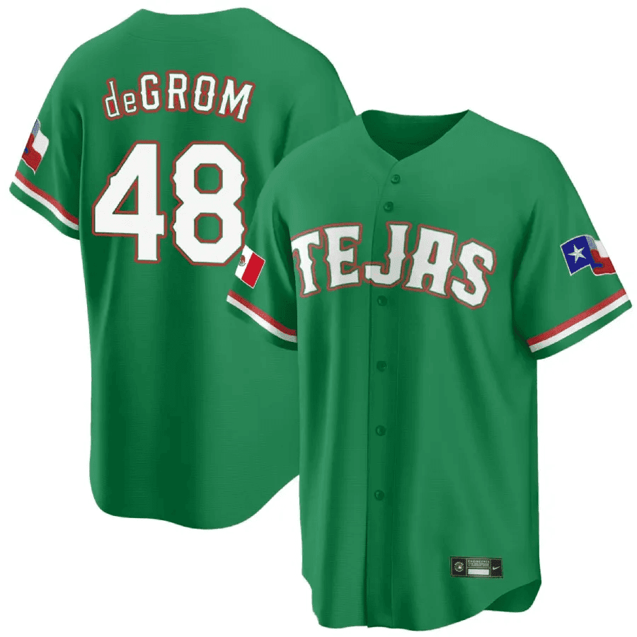 Men's Texas Rangers Mexican Green Collection Jersey - All Stitched - Vgear