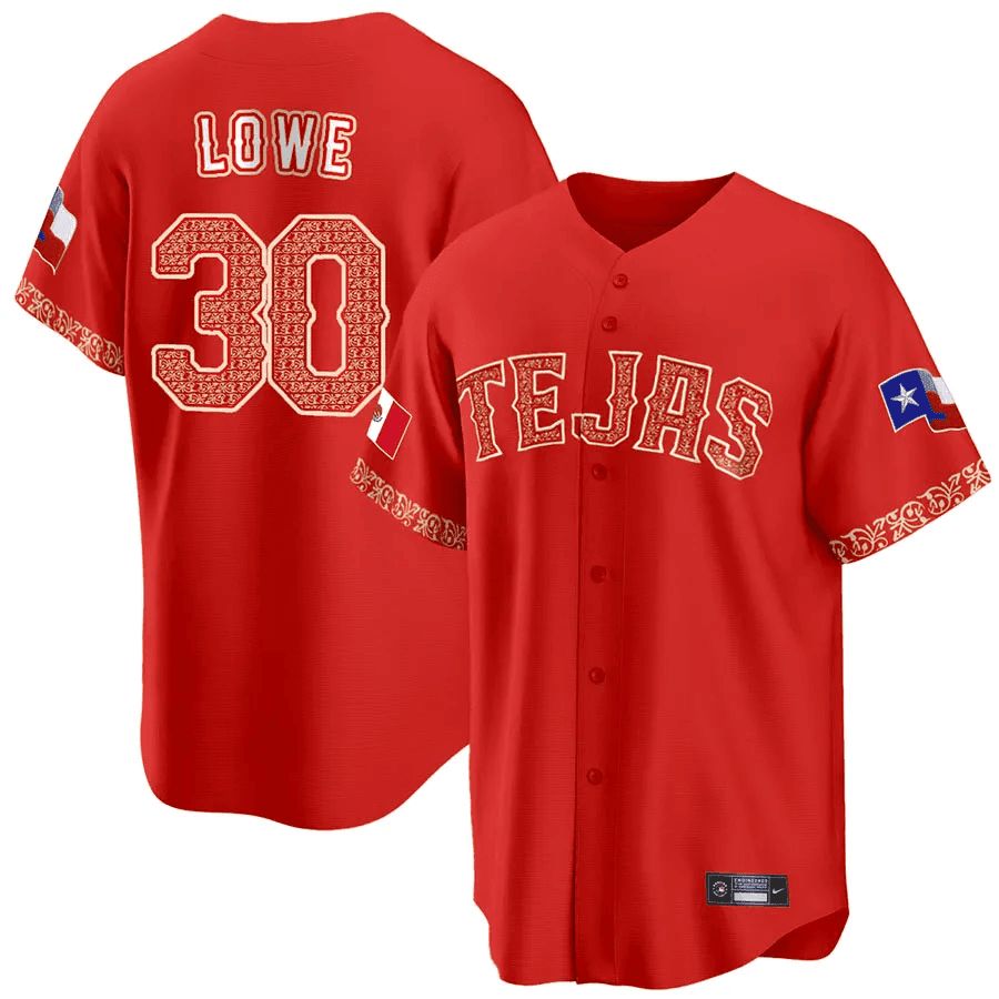 Men's Texas Rangers Mexican Red Collection Jersey - All Stitched