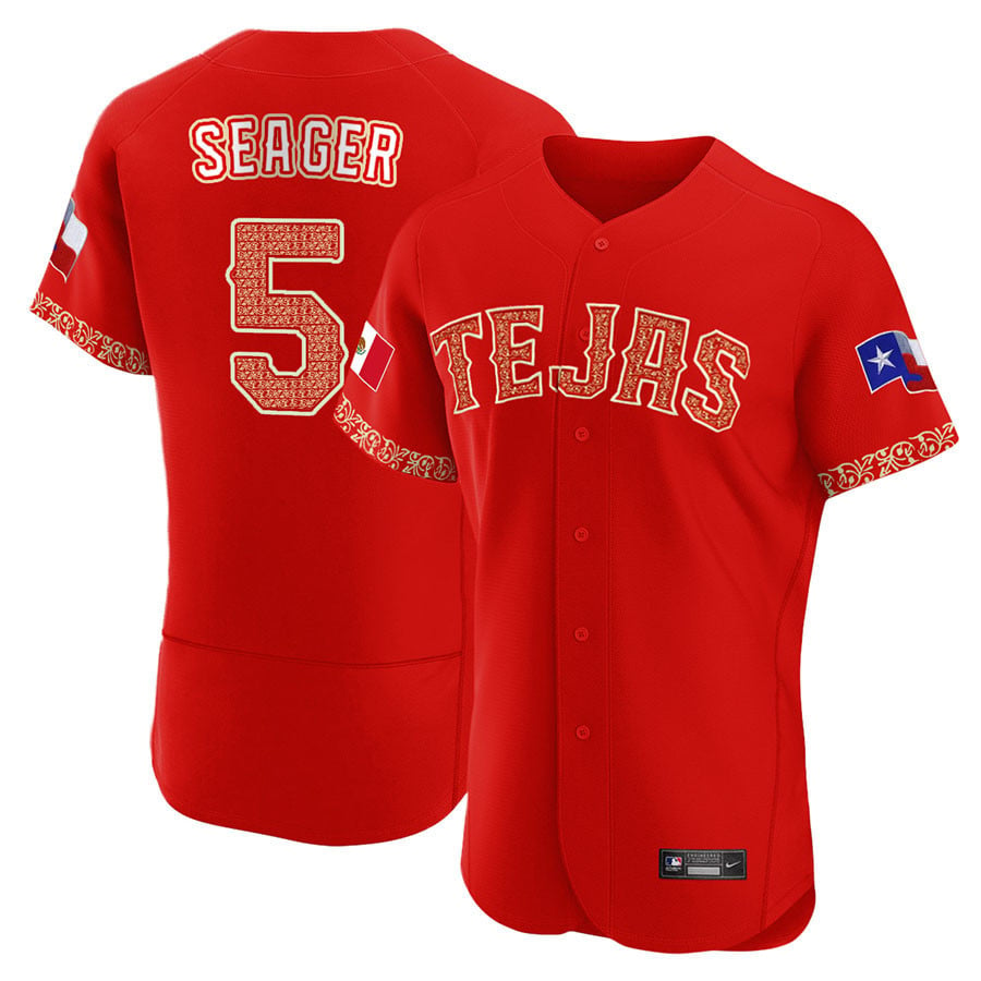 Men's Texas Rangers Mexican Red Collection Jersey - All Stitched - Vgear