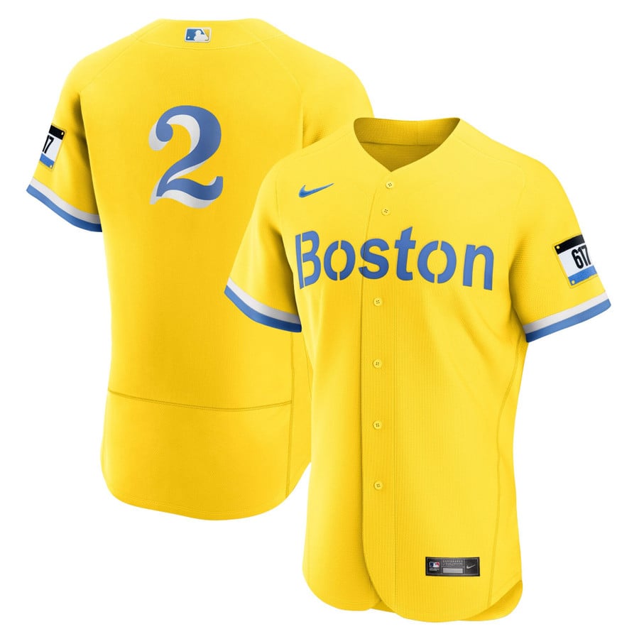 Men's Boston Red Sox Yellow Jersey - All Stitched - Vgear