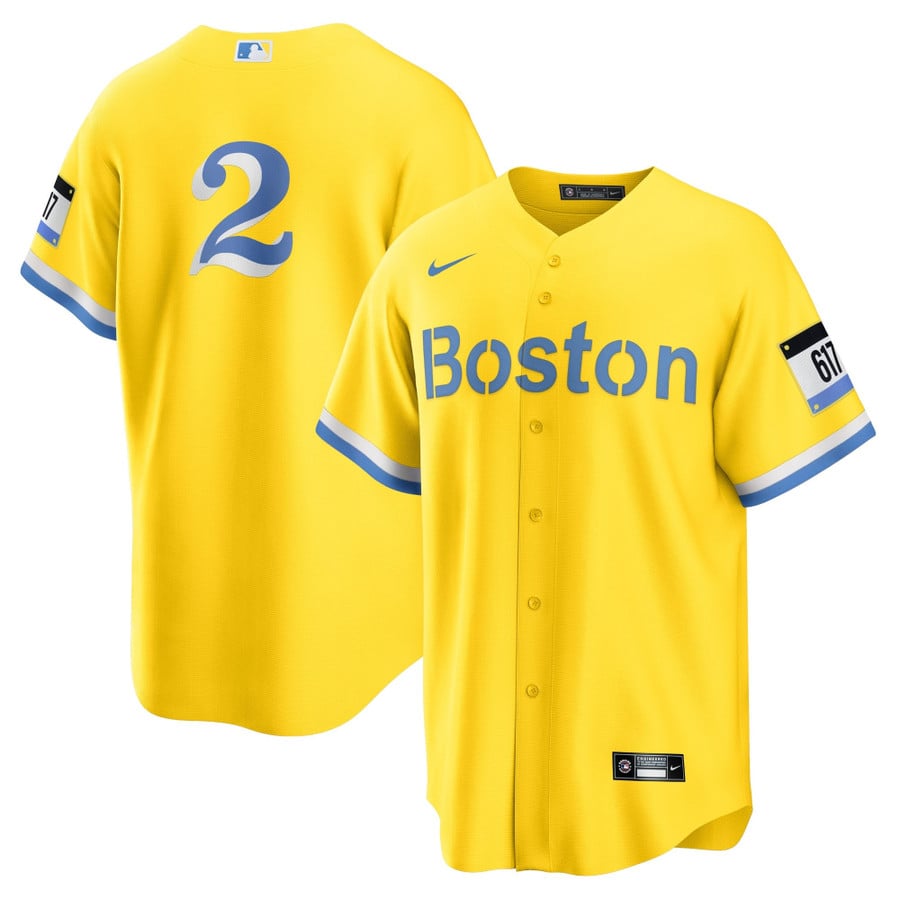 Men's Boston Red Sox Yellow Jersey - All Stitched - Vgear