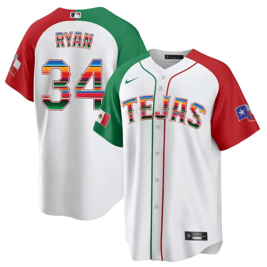Men's Texas Rangers Mexican Cool Base Jersey - All Stitched