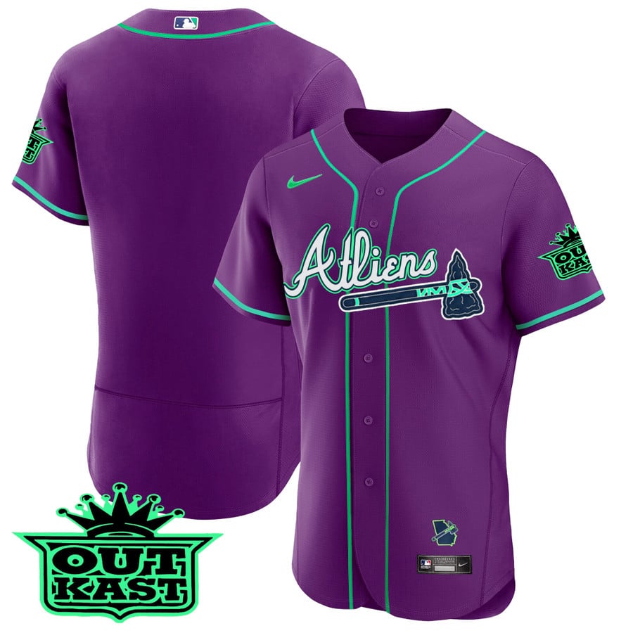 Youth's Atlanta Braves Atliens The A Cool Base Jersey - All Stitched - Vgear