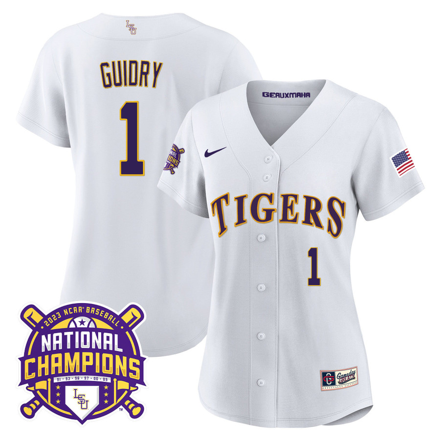 Women's LSU Tigers 2023 National Champions Gold Jersey V2 - All Stitched -  Vgear